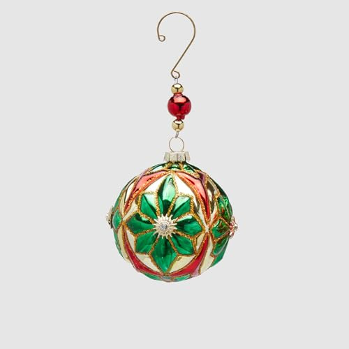 EDG Enzo De Gasperi Sfera Pallina per Albero di Natale Stellanatale 8cm Verde Vetro