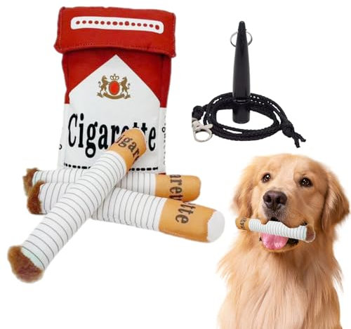 GUTERTOP Aundespielzeug ZigaretteMit Hundeerziehungspfeife, Interaktives Zigaretten Spielzeug Hund, Cigarette Dog Toy, Interaktives Spielzeug für Kleine, Mittelgroße und Gro