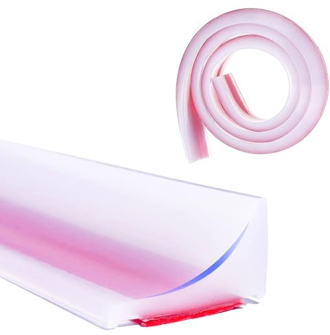 Jimkply - Striscia protettiva trasparente per doccia, autoadesiva, 5 m x 2 cm, per piano di lavoro della cucina, striscia impermeabile trasparente, striscia protettiva in silicone