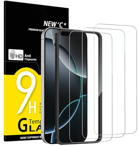 NEW'C 3 Pack Designed for iPhone 16 Pro Max Screen Protector (6.9 inches), Enhanced Tempered Glass Protection with easy installation tool included,Case Friendly Ultra Resistant
