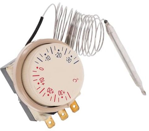 OKUMEYR Termostato De Electrodomésticos Ajustable Para Refrigerador Eléctrico y Gabinete De Refrigeración