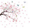 milaosk 2 Stickers Mural Rose Autocollants Mural Fleur Sticker Mural Autocollant Oiseau Branche de Fleurs Décoration Autocollant Muraux Murale de Fond de Maison pour Chambre Salon Chambre Enfants