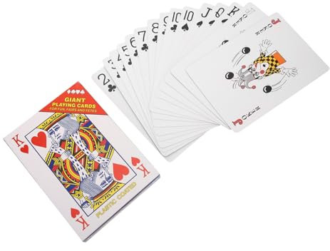 SKISUNO 1satz Riesige Jumbo Pokerkarten Übergroße Spielkarten Für Partys Camping Und Freizeitaktivitäten Robuste Leicht Transportierbare Pokerkarten Für Spaß Mit Freunden Und Familie