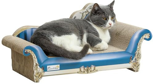 PawHut Cat Scratching Board 2-in-1 Cardboard Lounge with Catnip, Blue