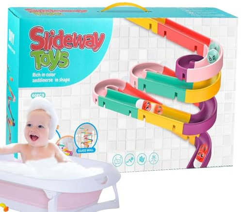 Badewanne Wasserrutsche Spielzeug - Wasserspur Rutsche, Kinder Duschspielzeug | Bildungsbadesrutschspur, Saugnapfbecher Wasserstraße, DIYS -Wasserflussspielzeug