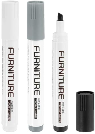sourcing map Furniture Markers Touch Up, 3pcs Furniture Repair Kit Wood Filler Sticks Wood Markers for Scratches Wooden Floor Table Cabinet Laminate Frames, Black/White/Gray