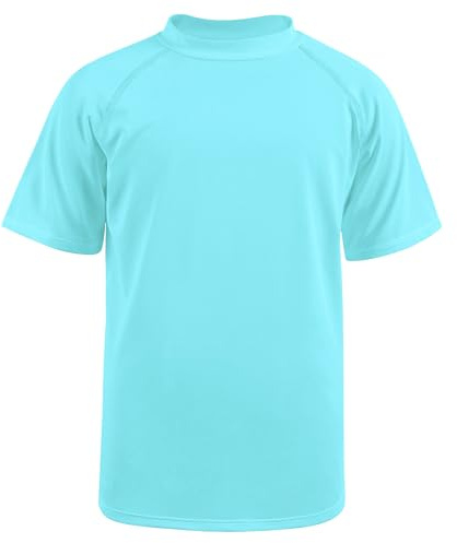BSBUY Bañador Niño, Camiseta de Baño de Manga Corta para Niños de Secado Rápido, Camiseta Natación Niños para Playa Natación Surf Practicar Snorkel Nadar Jugar Agua, Unisex Niños-140 Yards