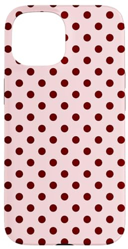 Motif à Pois Rose Clair Marron Vintage Mignon esthétique Coque pour iPhone 15