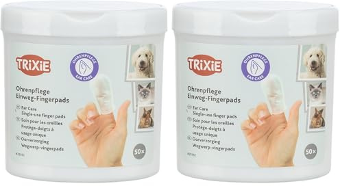 TRIXIE 29392 Ear Care Ohrenpflege, Fingerpads, 50 Stück (2er Pack)