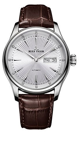REEF TIGER Herren Uhr analog Automatik mit Leder Armband RGA8232-YWS