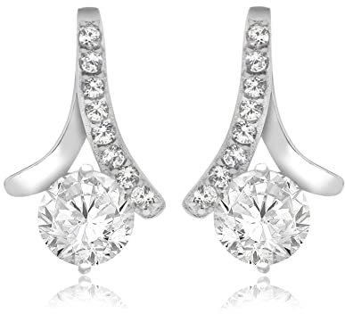 Tuscany Silver Damen Hängeohrringe 925 Sterlingsilber Silber Rund zirkonia - 8.59.0339