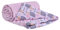 Medi Partners Krabbeldecke 100% Baumwolle 75x100cm doppelseitig multifunktional Minky Kuscheldecke für Kinderwagen weich flauschig (graue Igel mit Hellrosa Minky)