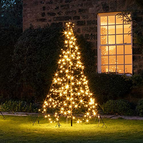 Lights4fun Albero di Natale Fairybell di 2 metri con 300 LED Bianchi Caldi per Esterni