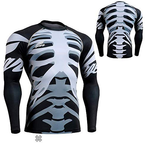 X FIXGEAR Rashguard Kompressionsshirt Sportshirt/Funktionsshirt für Herren, Longsleeve, einzigartiges Design (CFL-55, L)