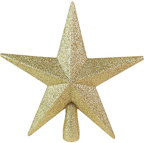 Ornativity Glitter Star Tree Topper - Christmas Gold Decorative Holiday Bethlehem Star Ornament