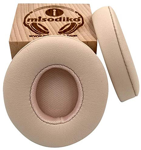 misodiko Ersatz Ohrpolster für Beats by Dr. DRE Solo 3, Solo 2 Wired/Wireless Kopfhörer - Protein Leder Memory Foam Kissen Ohrmuscheln