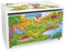 Leomark große Holzspielzeugkiste auf Rädern, Sitzbank mit Stauraum, Spielzeugkiste mit Deckel, XXL Kinderbank - Truhenbank für Kinder, weiße Aufbewahrungsbox 91L, Höhe: 46 cm (Dino)