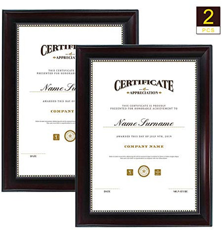 GraduatePro Cadre Diplome A4 Mural Bois Photo Format Certificat Documents Sous Verre à Accrocher Decoratif Universitaire 20x30