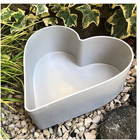 RDI - Vaso per piante a forma di cuore, decorazione da giardino, effetto cemento, 20 cm