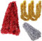 Xiuyer 30M Weihnachten Lametta Girlande Metallisch Lametta Silber Rot Gold Glänzend Hängende Dekoration für Weihnachtsbaum Kranz Hochzeit Party(15 Stück)