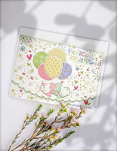 Karte Geldbörse Offset-Druck (Hochzeit, Luftballons)