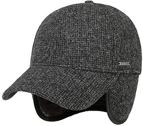 Stetson Vilson Wool Cap mit Ohrenklappen Herren - Aus 100% Wolle - Gefüttert mit Baumwolle - Schirmmütze mit Ohren- und Nackenklappe - Wollmütze mit Schirm - Kappe Herbst/Winter anthrazit M (56-57 cm)