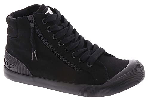 Rocket Dog Women's Jazzin High Sneaker Skate Shoe, Black/Black Foxing, 4.5 UK