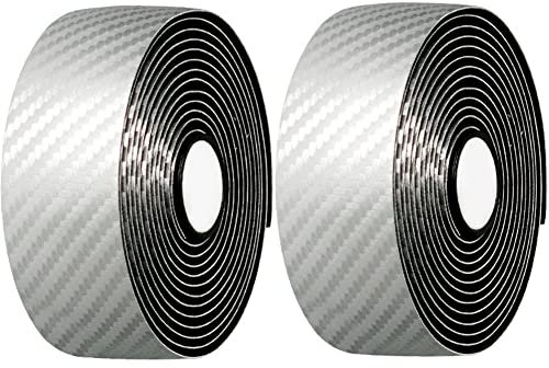MoreChioce Fahrrad Lenkerband, 2 Stück Fahrrad Lenkerbänder Wraps Anti-Rutsch Atmungsaktiv PU Leder Lenkerband Abklebeband mit 2 Lenkerstopfen für Mountainbike Rennrad,Silber