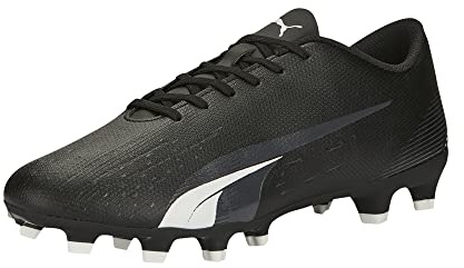 PUMA Men's ULTRA PLAY FIRM GROUND/ARTIFICIAL GROUND Soccer Cleat, Puma Black-Puma White, 12.5