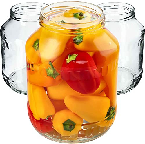 KADAX Weckgläser 1,7L, Einmachglas zum Einlegen, fi89 mm, Einkochgläser, Sturzglas, Gurkenglas, Konservenglas, Rundgläser, Einweckgläser (Ohne Deckel 12 Stück)