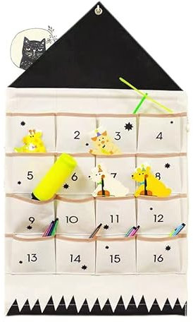 MASINIES Adventskalender aus Stoff, Adventskalender, Ornament, Weihnachten, befüllbar, Adventskalender, leer, Adventskalender, Zuhause, Wandbehang, Dekoration
