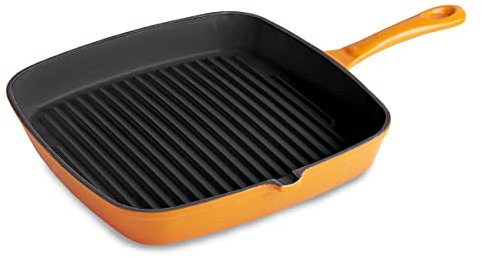 Tower Cast Iron Grill Pan, Lava, 23cm