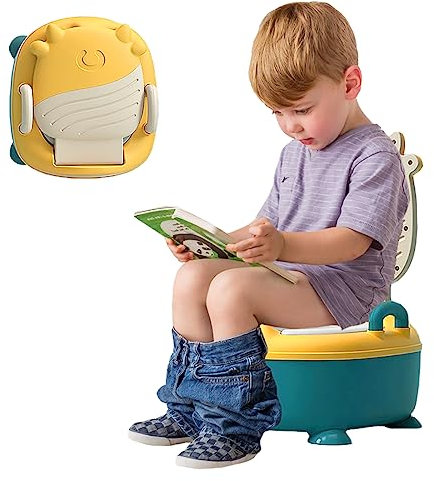 Coo11 Baby Potty Training Toilet Seat for Toddlers, Portable & Lightweight Cute Design Chair, Comfortable Armrest, Easy Clean Removable Urinal Pot with Lid, Up to 18 Months Boys & Girls