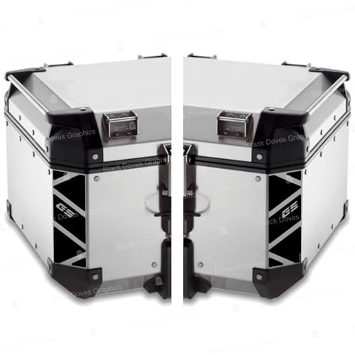 Reflektoren Aufkleber kompatibel mit GIVI Monokey Trekker Outback Topcase Aluminium 42 58 Liter (Schwarz)