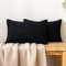 EMEMA Kordsamt Kissenbezug Granulat Dekorative Sofakissen Dekokissen Kissenbezüge Couchkissen Kissenhülle Weich Kissen Bezug Zierkissen für Sofa Couch Wohnzimmer 2er Set 40x60 cm Schwarz