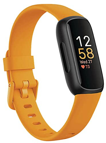 honecumi Armband Kompatibel mit Fitbit Inspire 3 Smart Watch Ersatz Armbänder für Damen Herren, Inspire 3 Silikon Strap Buntes Klassisch Verstellbares Sport Band Zubehör - Groß,Gelb