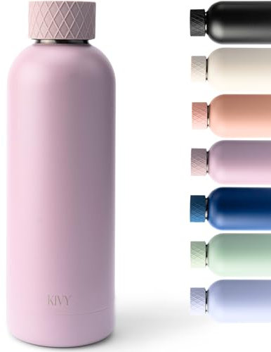 KIVY Trinkflasche Edelstahl 500ml, 1l - Auslaufsichere Thermosflasche 500ml - Kohlensäure geeignet - Thermosflaschen - Trinkflasche Aesthetic - Thermoskanne 500ml - Thermoflasche - Thermo Flasche