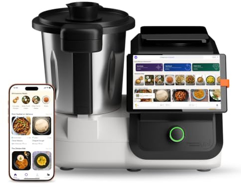 Upliance delishUp Assistente di cucina AI con ricette illimitate, WiFi, touchscreen da 8 pollici, tritare automaticamente, saltare, mescolare, impastare, cuocere a vapore e cucinare