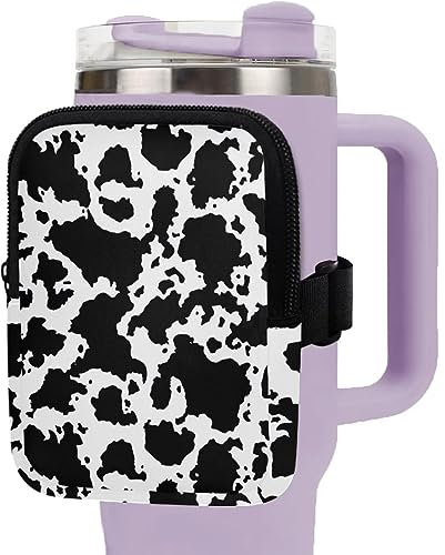 BYCHECAR Bolsa de vaso para bolsillo de almacenamiento Stanley Cup, estampado de vaca, talla única
