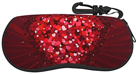 JCAKES Happy Valentine'S Day Custodia per occhiali da sole ultra-leggera e comoda (orizzontale) custodia per occhiali da sole custodia per occhiali da donna morbida custodia per occhiali da uomo