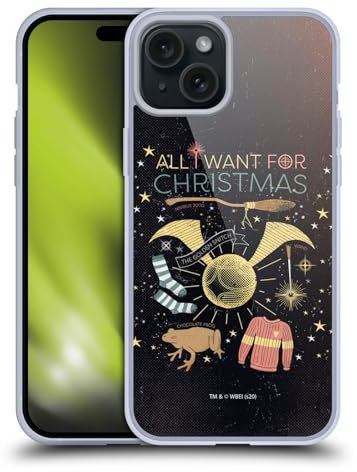 Head Case Designs Offizielle Harry Potter All I Want for Christmas Deathly Hallows XXXII Gelhülle [Militärischer Schutzgrad] Kompatibel Mit Apple iPhone 15 Plus Und Kompatibel Mit MagSafe