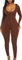 Rongseng Jumpsuit Damen Langarm Rundhalsausschnitt Sport Jumpsuit Lang Eng Stretch Einteiler Bodycon Yoga Bodysuit Overall Nahtloser One Piece Workout Playsuits Sportanzug Trainingsanzug Club Outfit