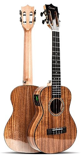 Caramel Akustische Tenor-Ukulele aus Akazienholz, glänzend, 66 cm