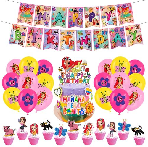 Decoración Cumpleaños Mañana Será Bonito - Globos, Pancartas y Decoraciones para Pastel Karol G - Mañana Será Más Bonito