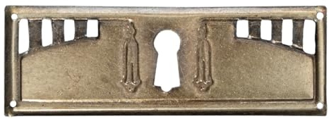 Antikas - Schlüsselplatte,Serie Rostock,6er Pack | Eisen in Messing pat. | H3,8xB9,8cm