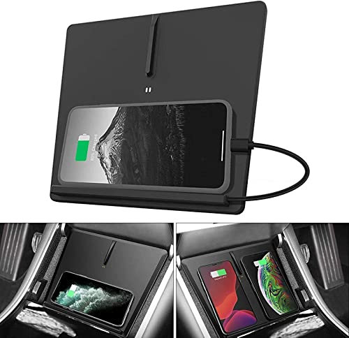 Car Wireless Charger for Tesla Model 3 2017-2020 With Dual USB Ports and 1 Type-c interface 10W Mobile Phone Wireless Smart Induction Charging Pad