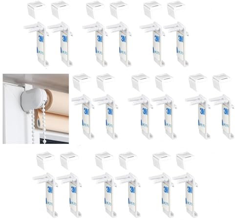 NIYATA 18Pcs Support Serrage pour Store Double Enrouleur, Aaccessoires de Rechange pour Store Double sans Perçage,pour Stores,Fenêtre en Bois,Rideaux