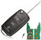 Guscio Chiave auto a distanza Controllo remoto telecomando radiocomando portachiavi per VW Beetle Eos Golf 6 Jetta T1guan Seat Skoda Fabia 434Mhz ID48 Chip
