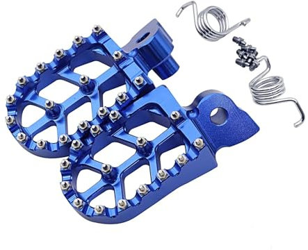 Cale-Pieds Pour YZ 65 85 125 250 125X 250X 250FX 450FX WR 250F 450F YZF WRF 250 450 Repose-pieds CNC Pour Moto Pédales Repose-pieds Réglables(Couleur:Bleu)