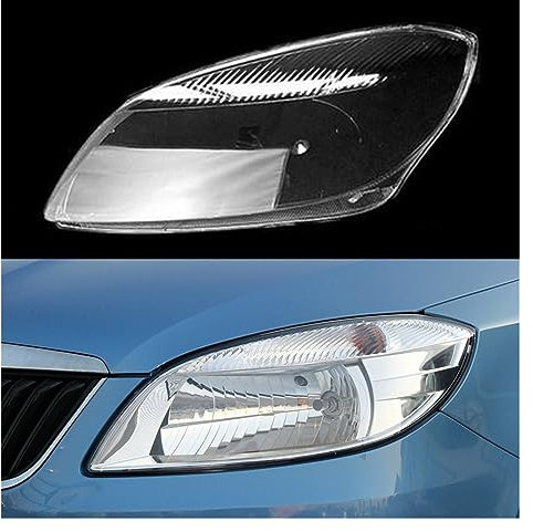 Auto Objektiv Glas Licht Lampe Fall Scheinwerfer Shell Transparent Lampenschirm Lampcover Scheinwerfer Abdeckung Kompatibel for Skoda Fabia 2012 2013 2014(Left)